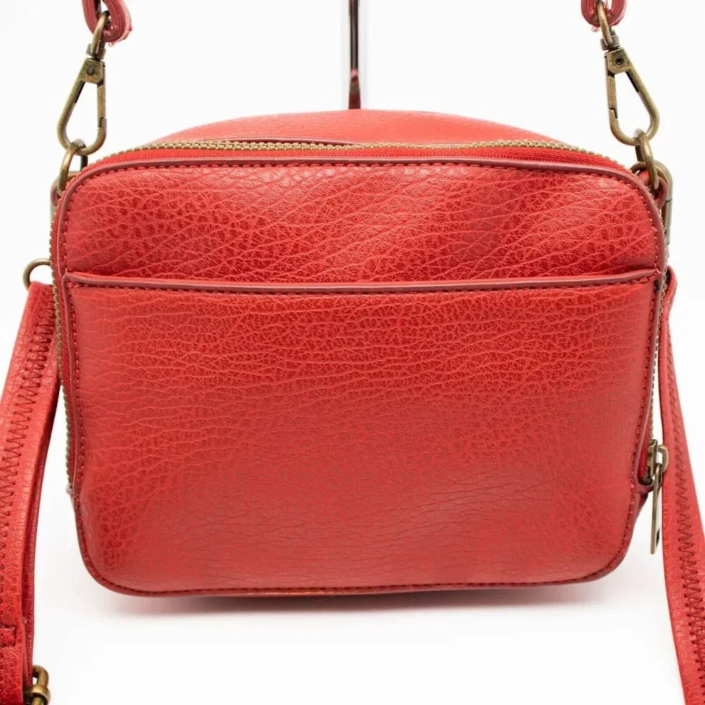 Carlos Santana CARLOS Red Faux Leather Crossbody Handbag